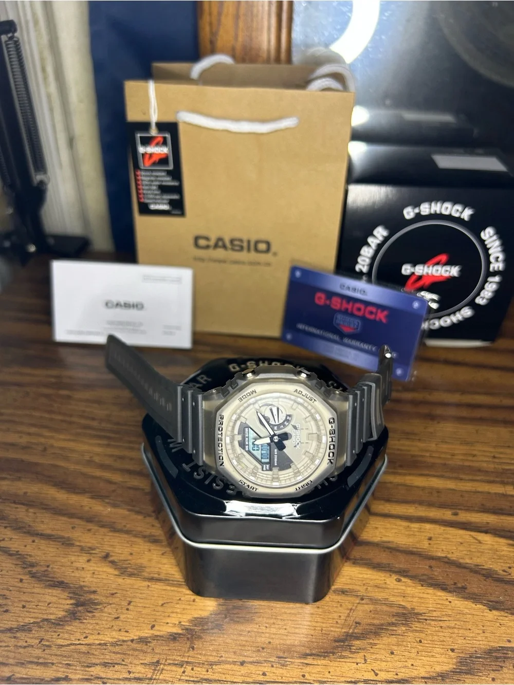 Casio G-SHOCK Transparent Beige Resin Digital-Analog Watch